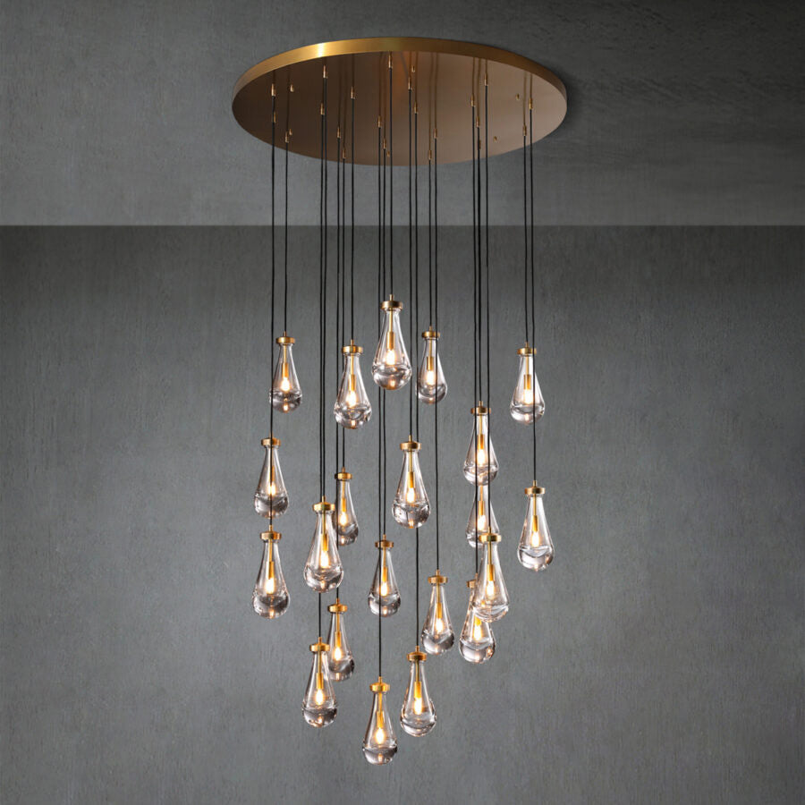 Soltaire Raindrop Round Chandelier 47"