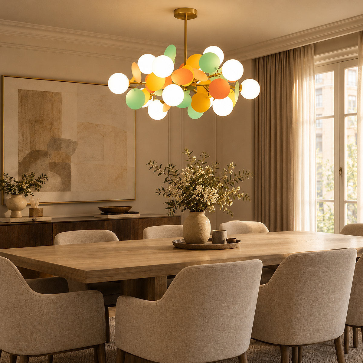 Tricolordeer Botanical Branching Glass Tree Chandelier