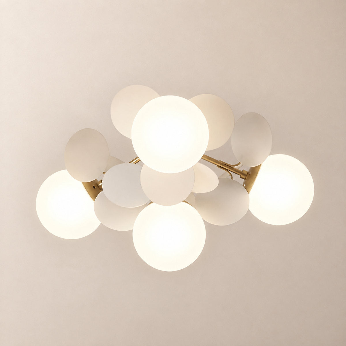 Round Macaron Ceiling Light, 20.5-Inch x H 12.5-Inch for Living Room