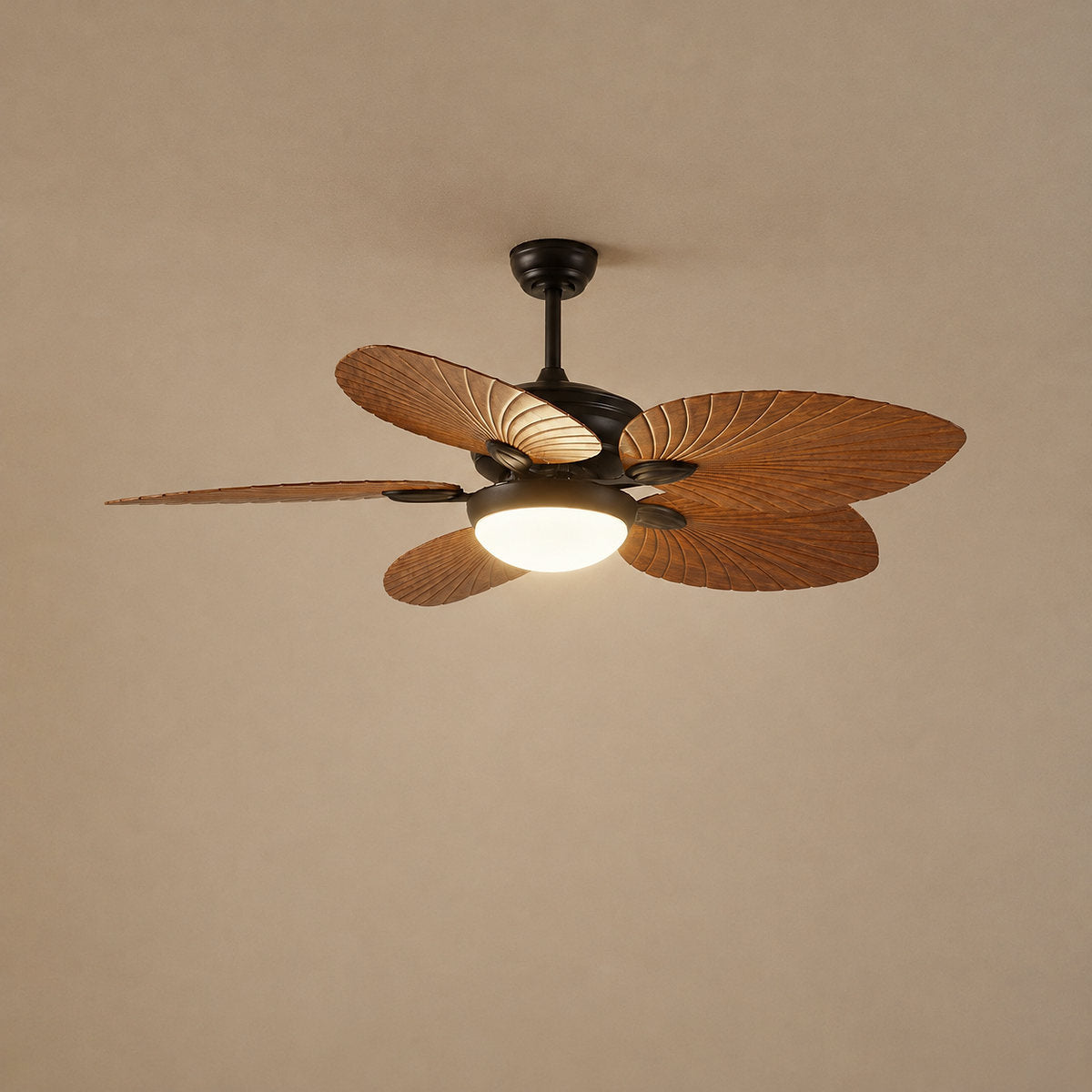 Tricolordeer Tropical 5-Blade LED Dome Ceiling Fan