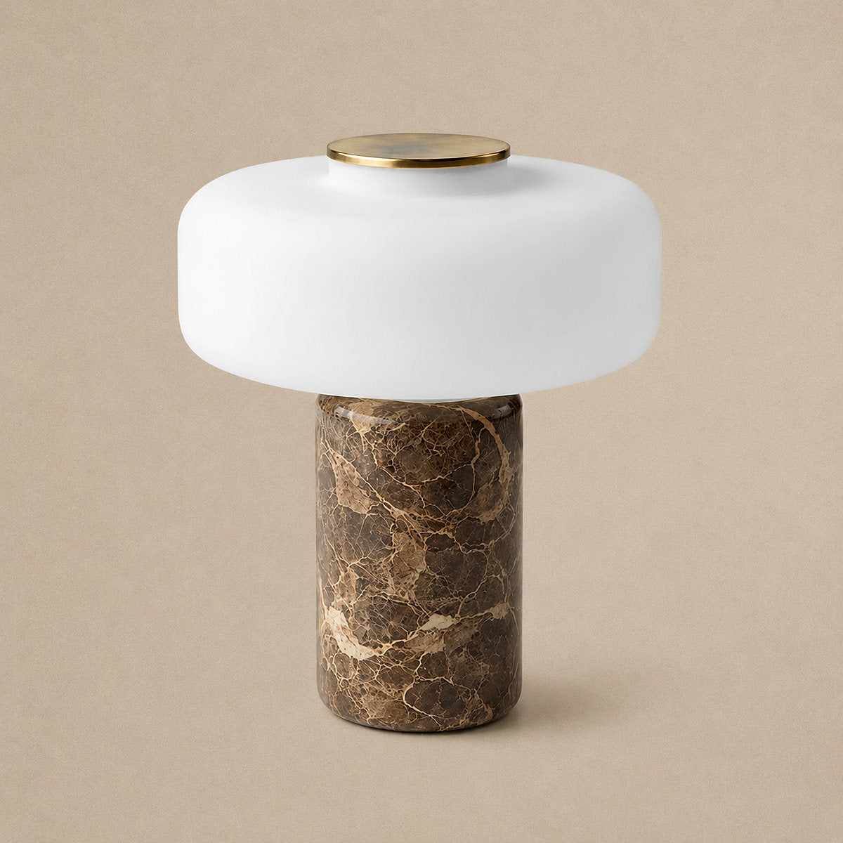 Tricolordeer Marble and Glass Table Lamp