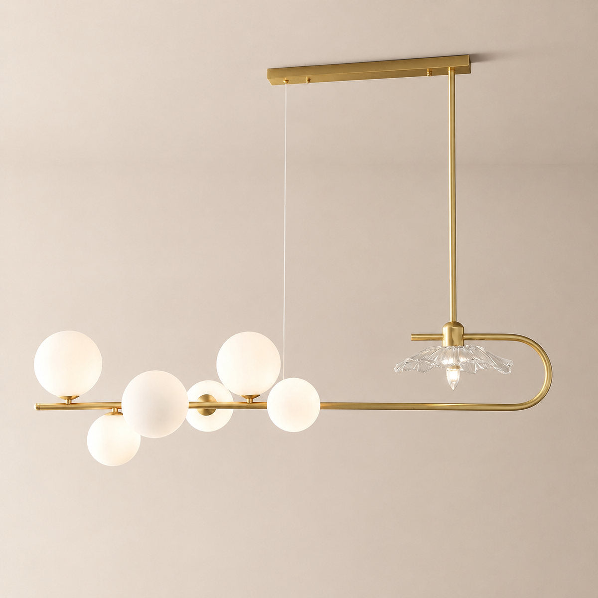 Tricolordeer Gold Metal and Glass Chandelier
