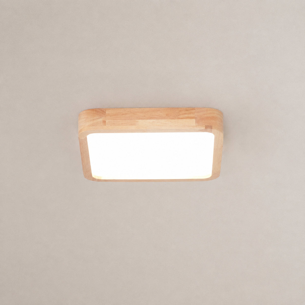 Wooden Geometric Ceiling Light, 11.8-Inch x H 2.3-Inch, Wood for Living Room