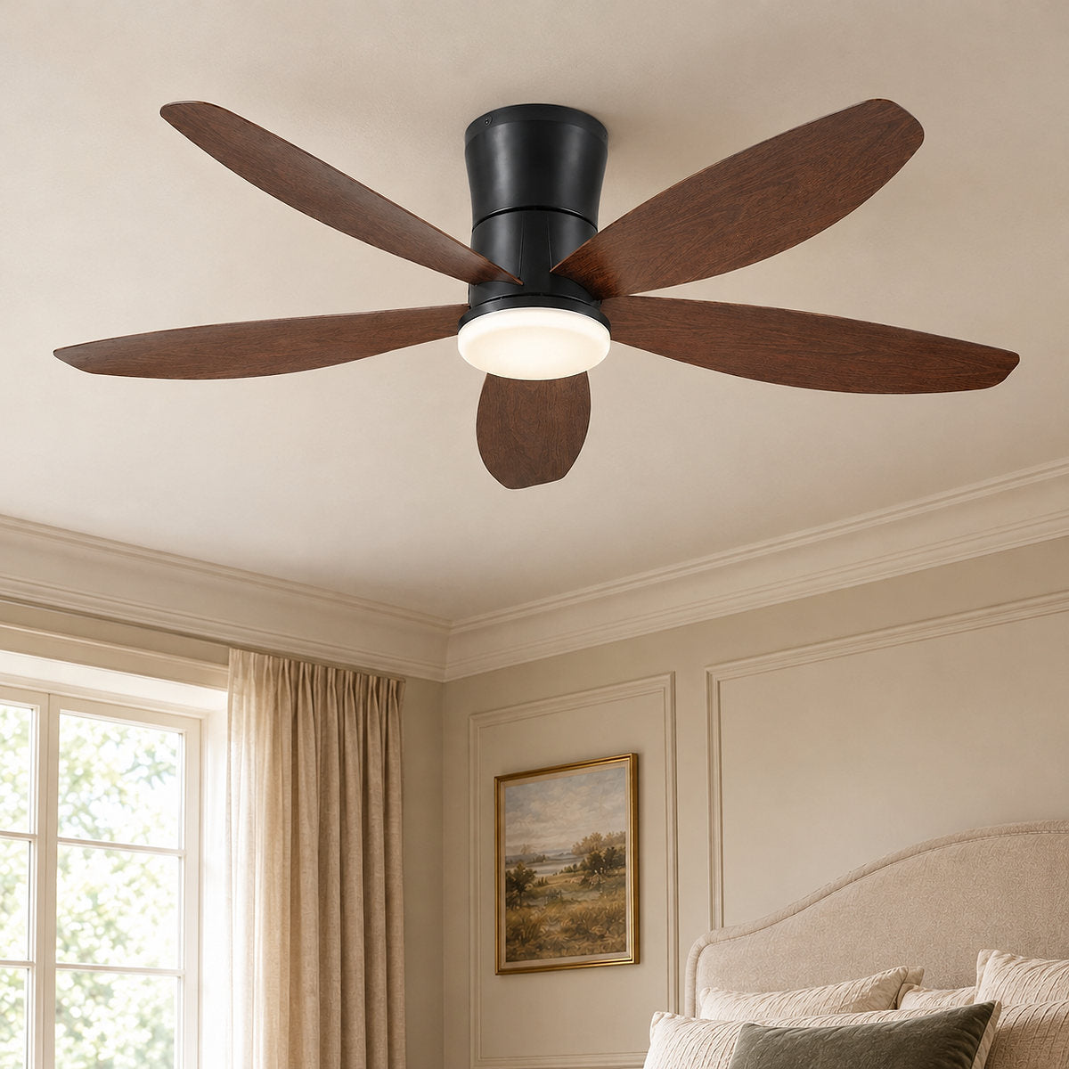 Modern LED Disc Light Flush Mount Ceiling Fan
