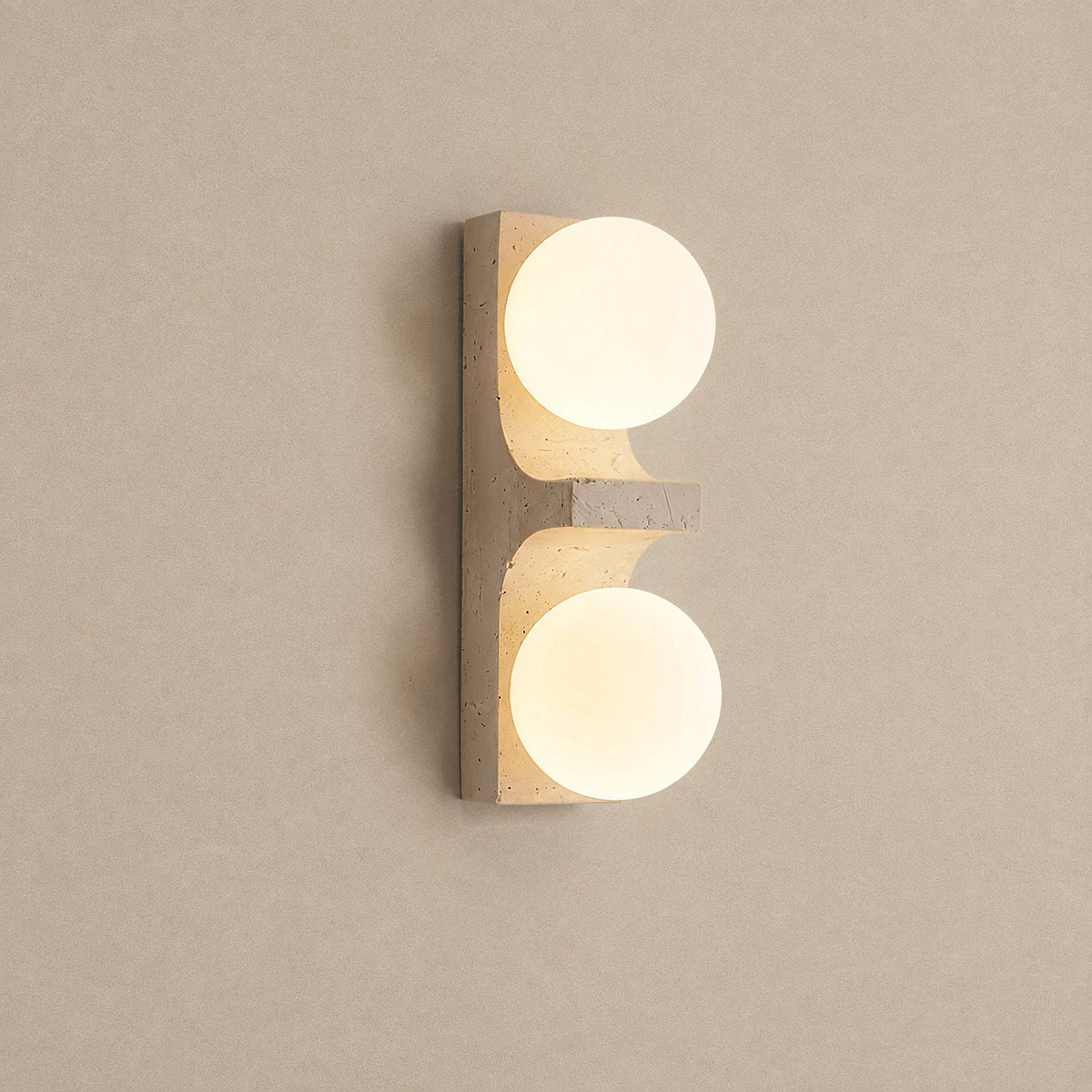 Cirra Travertine Wall Lamp, 2.4-Inch x H 9.1~19.7-Inch, Yellow Travertine for Living Room & Dining Room