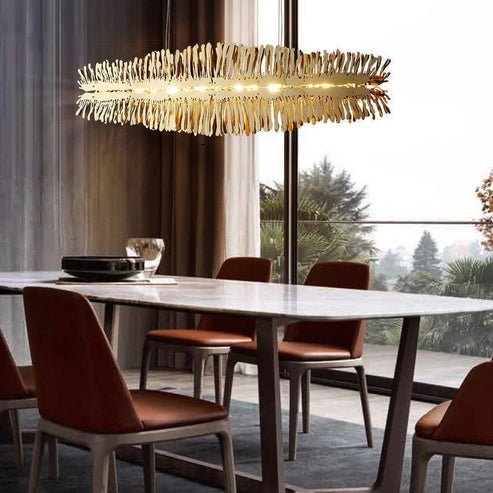 Clemo Island Gold Chandelier In Stainless Stee - Lightings Menu