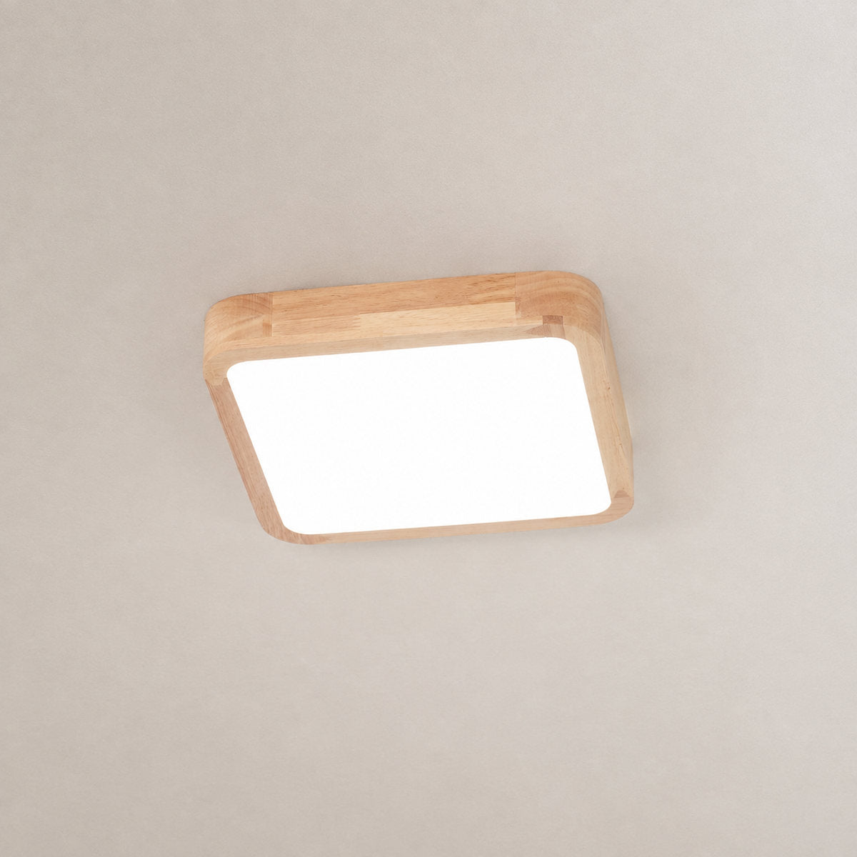 Wooden Geometric Ceiling Light, 11.8-Inch x H 2.3-Inch, Wood for Living Room