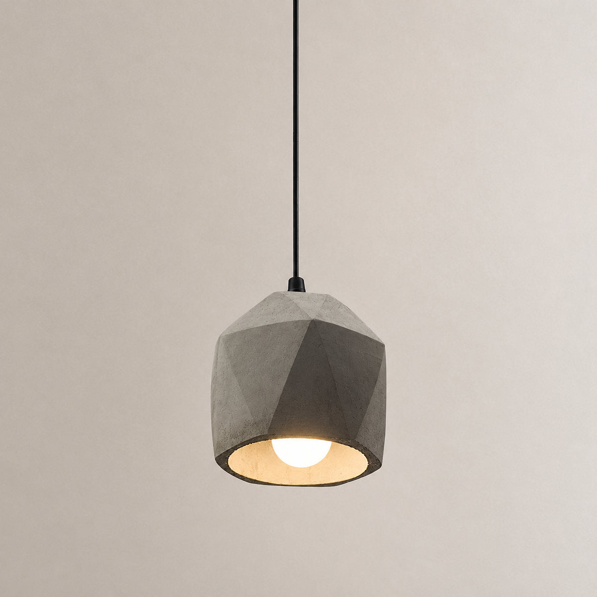 Faceted Concrete Pendant Light
