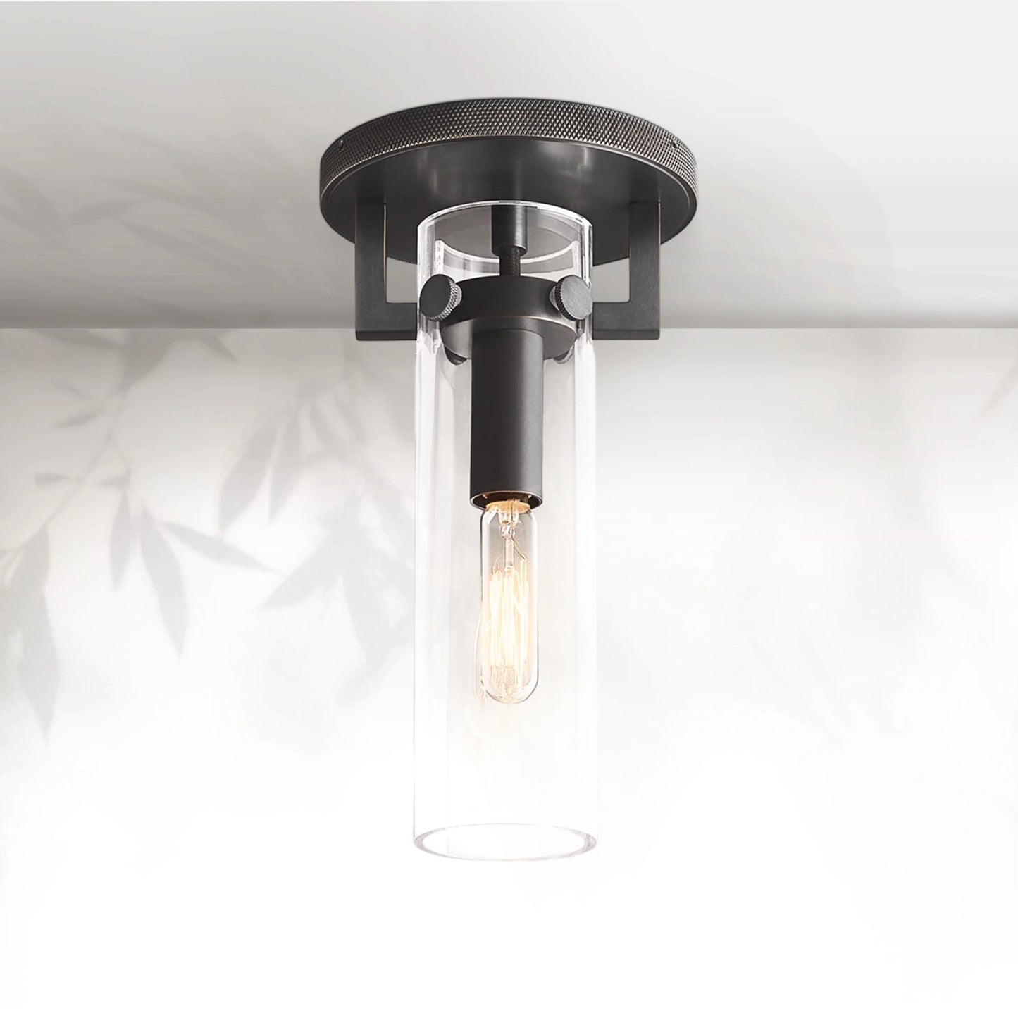 Machine Glass Cylinder Flushmount