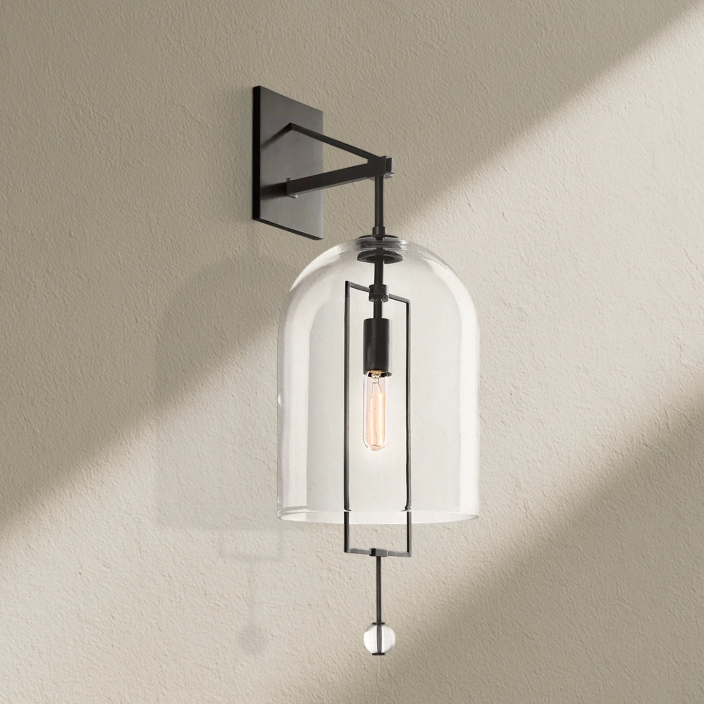 Fulcram Modern Grand Glass Wall Sconce 23"/29"H for Living Room, Bedroom