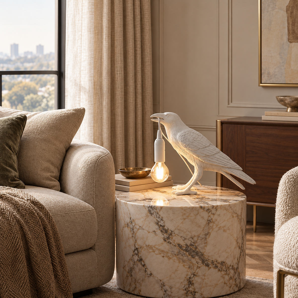 Sculptural Bird Accent Table Lamp