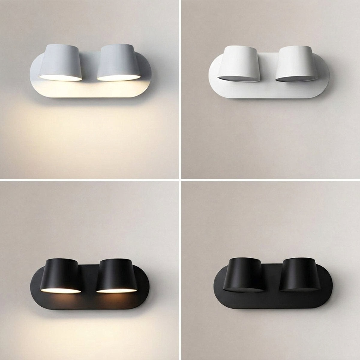 Angle Adjustable Plug-in Wall Lamp, 4.7~15-Inch x H 4.7~3.9-Inch, Black, Warm Light & US Plug for Bedroom & Living Room