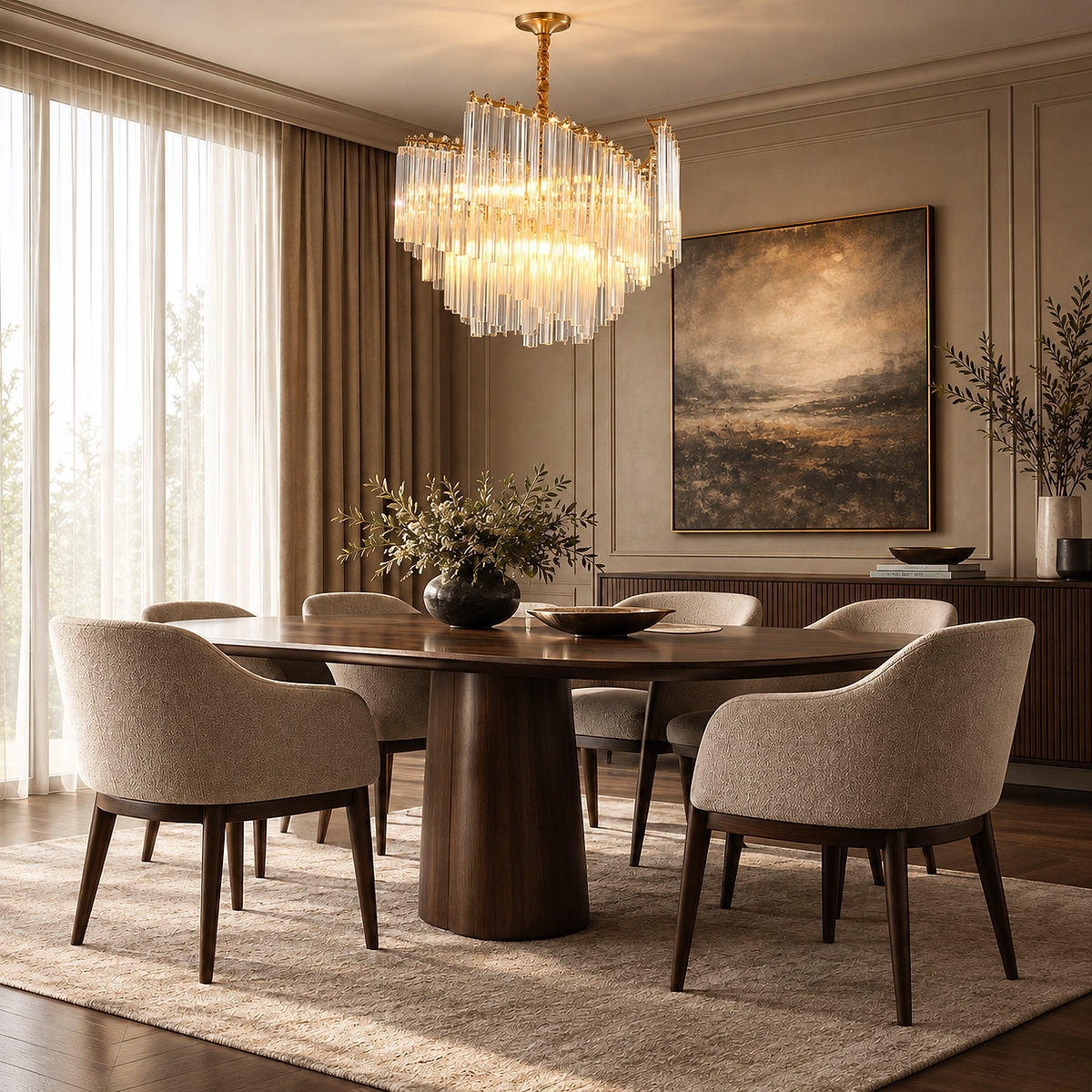 Tricolordeer Brass Spiral Crystal Chandelier