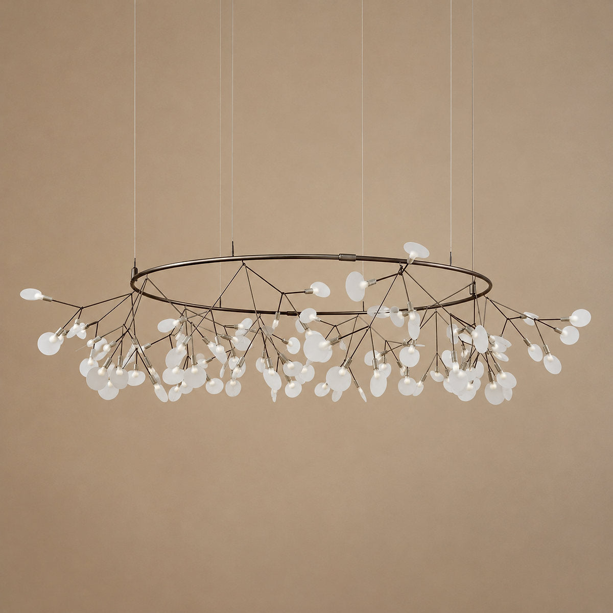Firefly-Glow Black LED Branch Chandelier