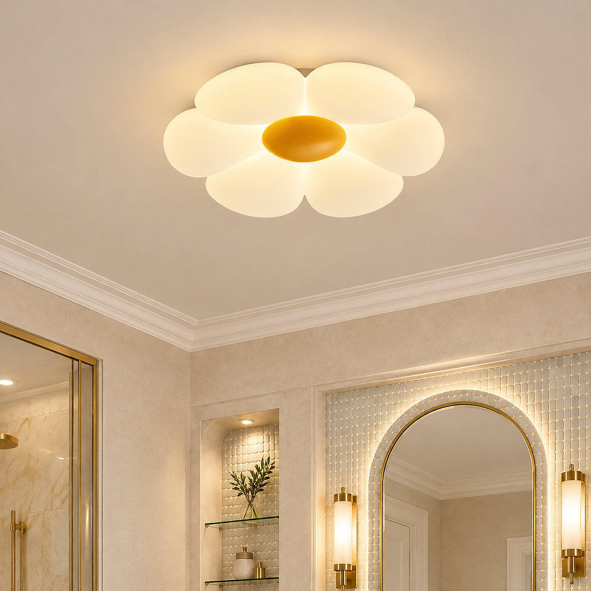 Tricolordeer Blooming Six-Petal LED Ceiling Lamp