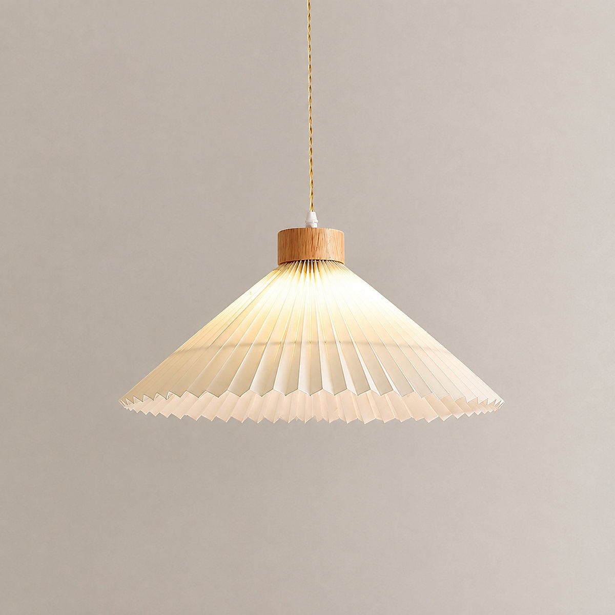 Tricolordeer Folded Paper & Wood Pendant Light