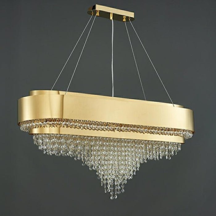 Decorative Gold Round Crystal Living Room Chandelier - Lightings Menu
