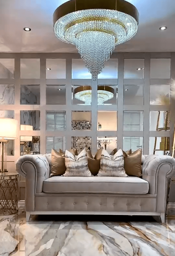 Decorative Gold Round Crystal Living Room Chandelier - Lightings Menu