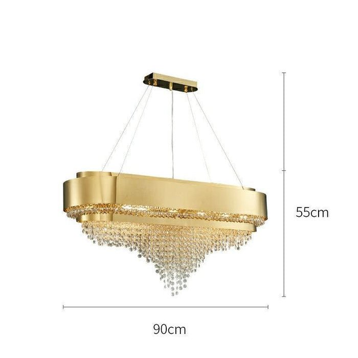 Decorative Gold Round Crystal Living Room Chandelier - Lightings Menu