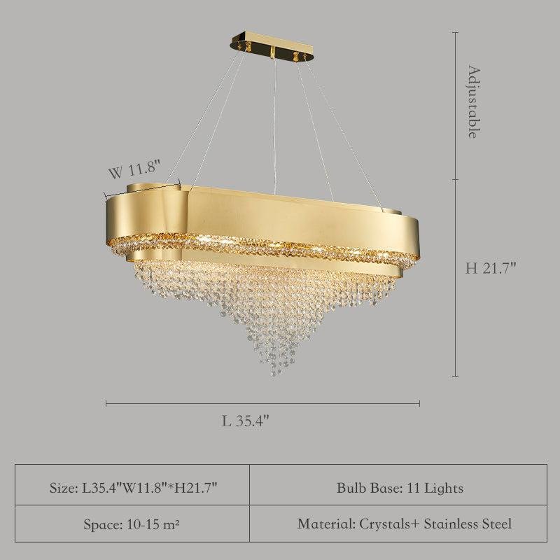 Decorative Gold Round Crystal Living Room Chandelier - Lightings Menu