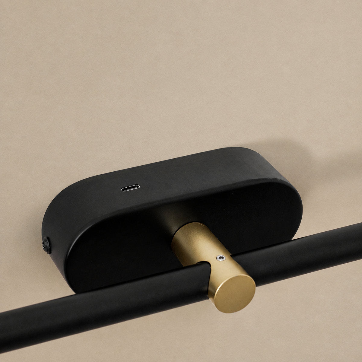 Minimalist Linear Rechargeable Wall Lamp, L 27~50-Inch x H 2-Inch, Gold, Three-Color Light & USB Charging for Bedroom & Living Room