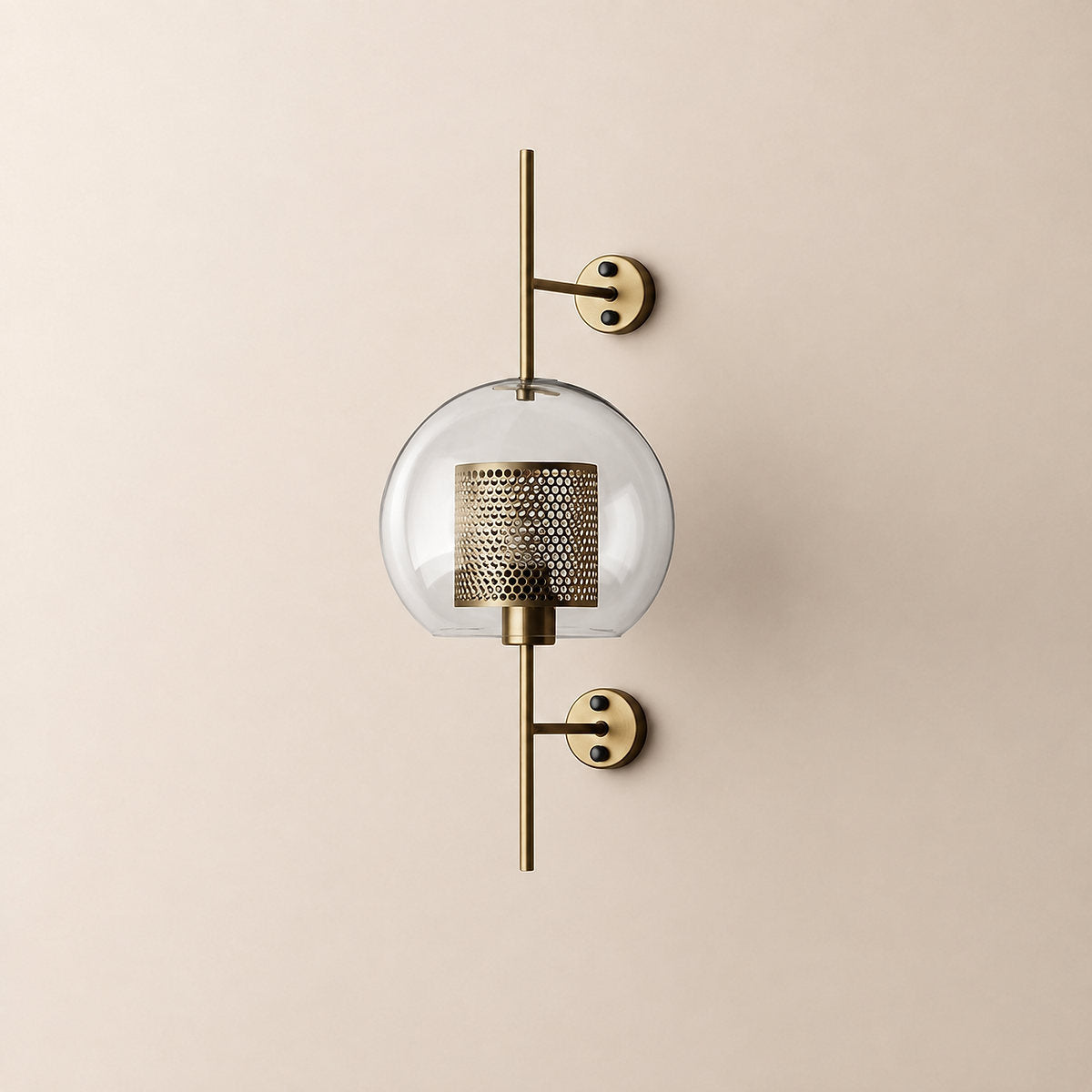 Chiswick Glass Wall Lamp, 5.1~9.8-Inch x H 21.6~30.7-Inch, Copper plating for Living Room & Dining Room