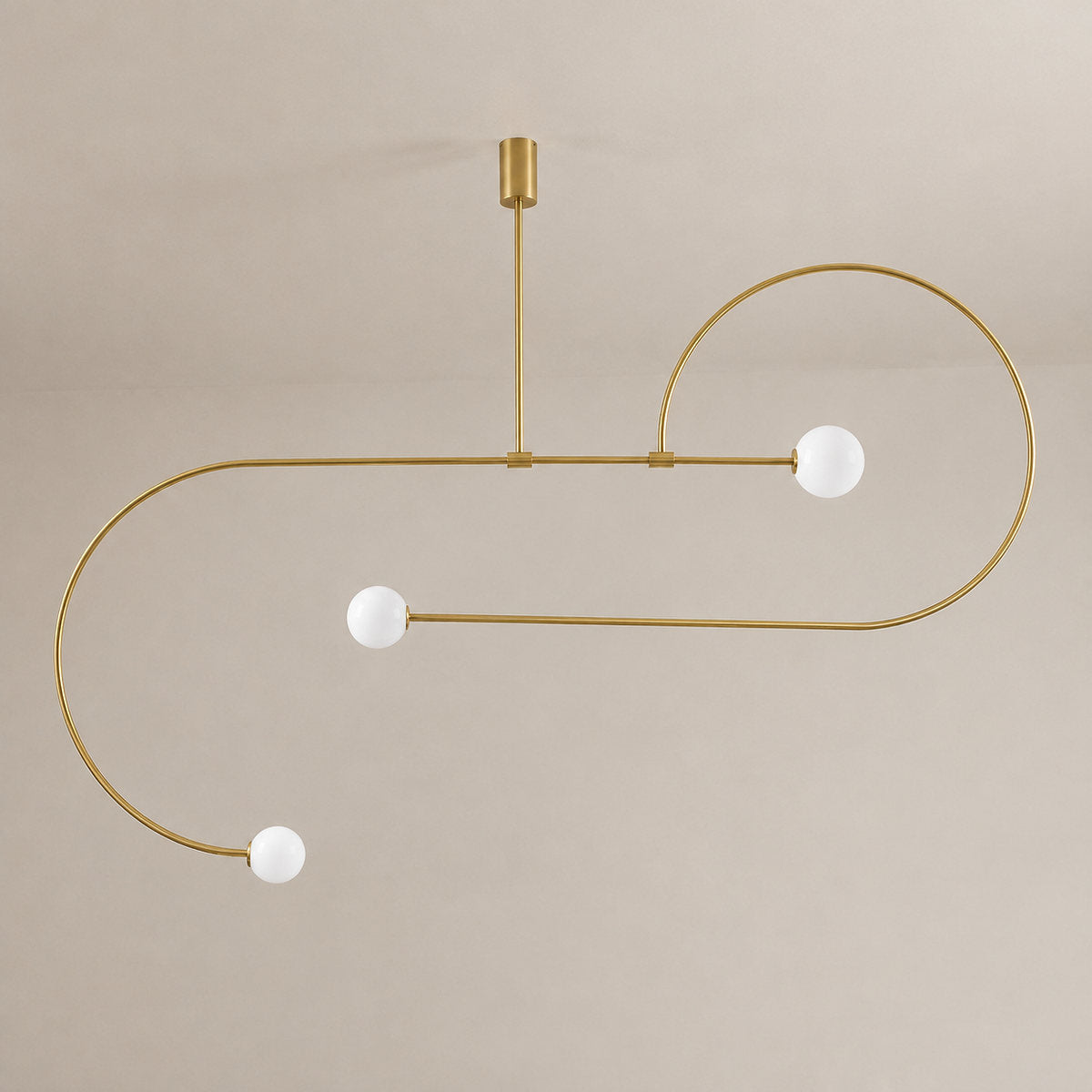 Tricolordeer Curved Metal Arc Sphere Chandelier