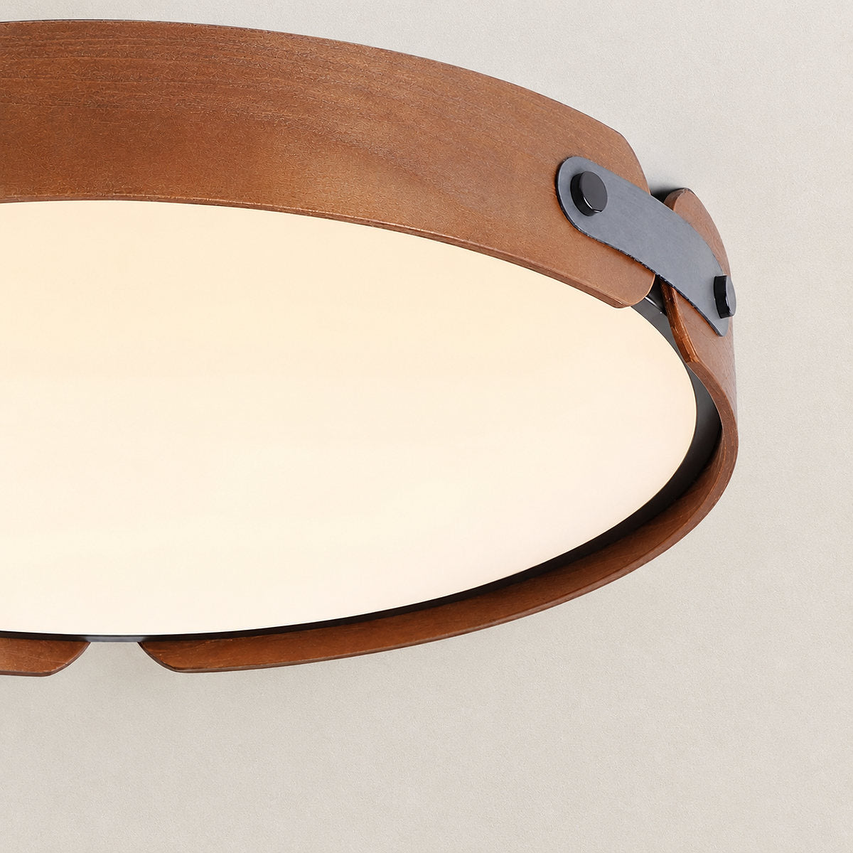 Acrylic Ceiling Light in Wood and Walnut Finishes