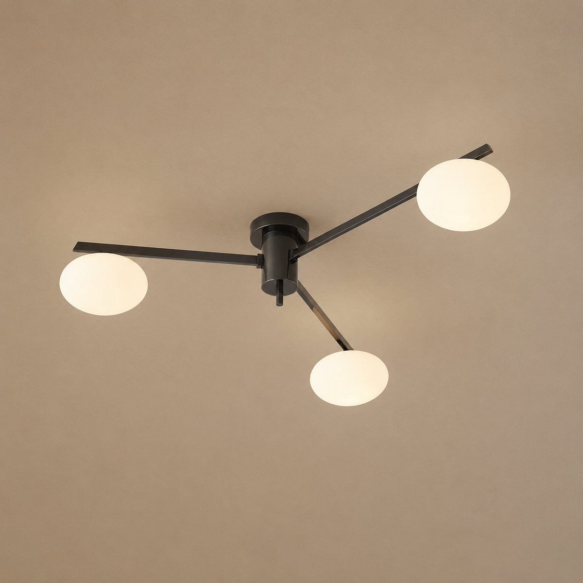 Low-Profile Multi-Arm Oval Glass Ceiling Lamp