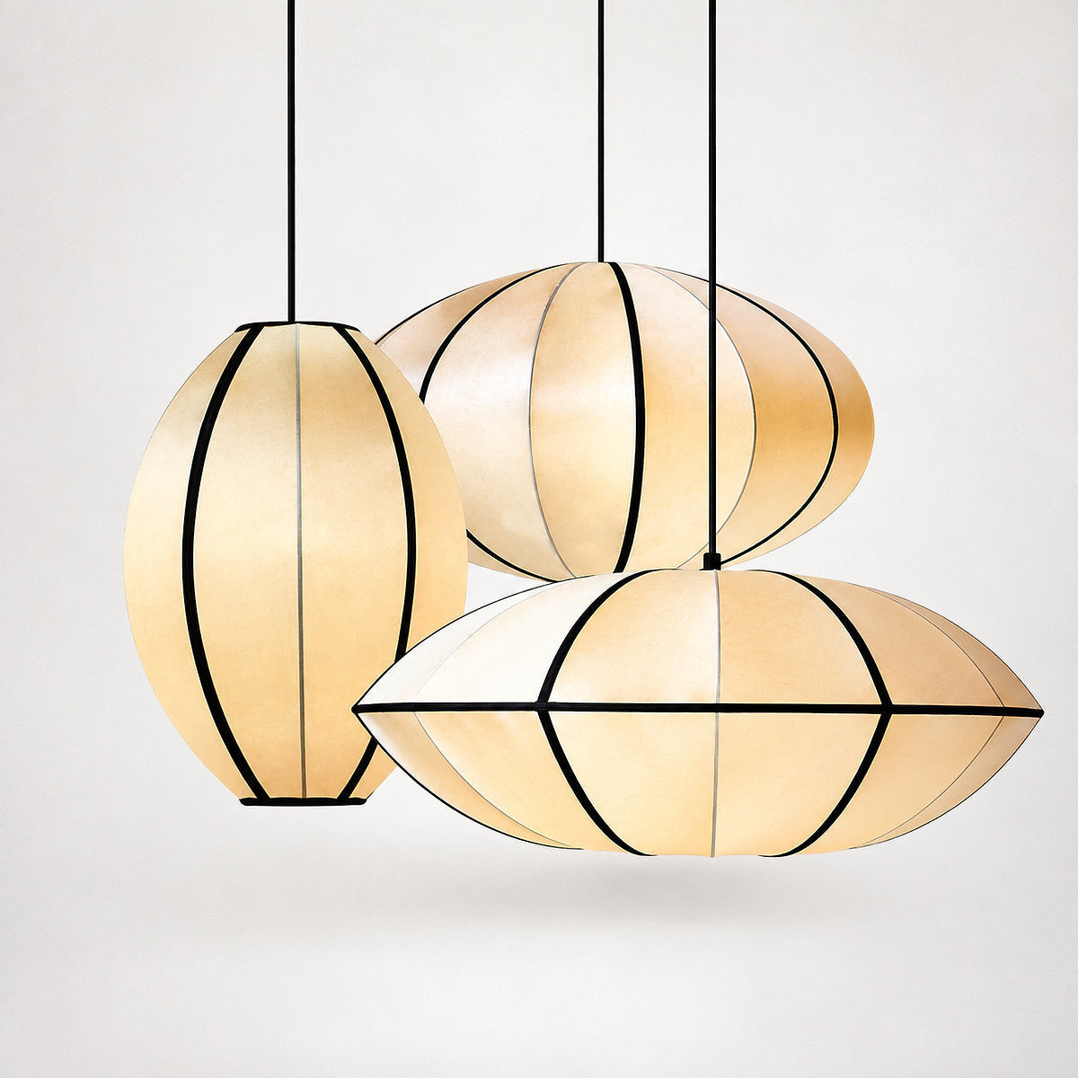 Japandi Fabric Lantern Pendant Light Bed Room & Living Room
