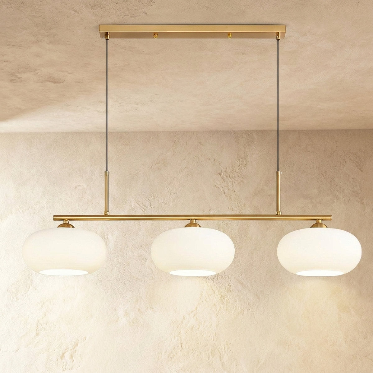 3-Light Linear Glass Pendant Fixture