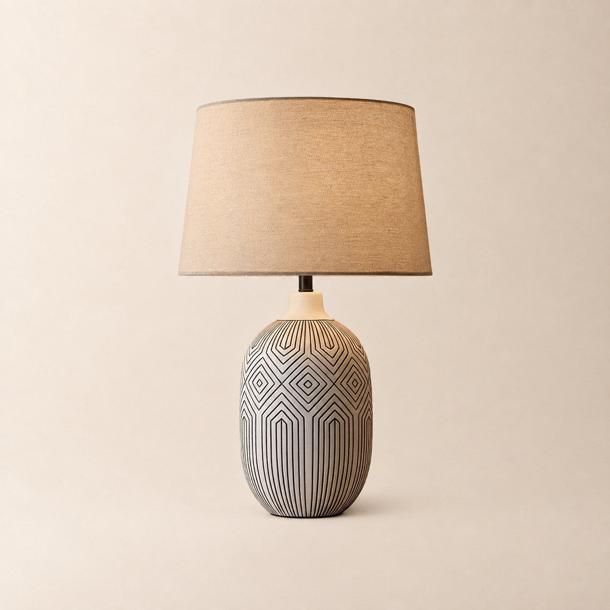Tricolordeer Geometric Ceramic Accent Table Lamp