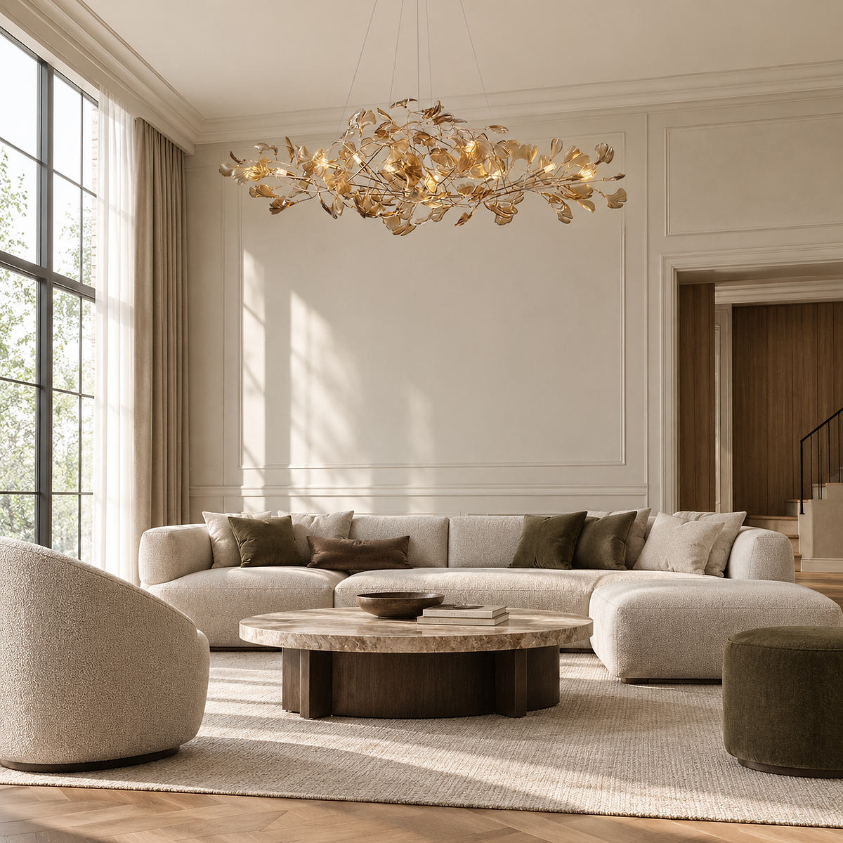 Tricolordeer Botanical Linear Multi-Light Chandelier