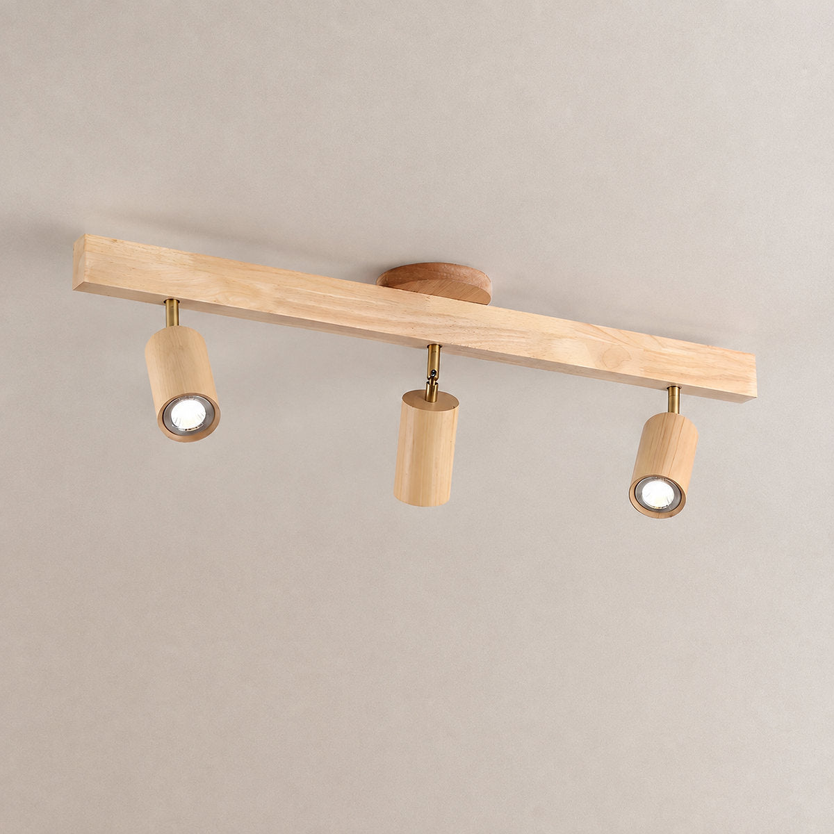 Natural Wood Beam Light Spotlight, L 5.1~47.2-Inch x H 8.7-Inch, Wood, Warm Light for Living Room & Bedroom