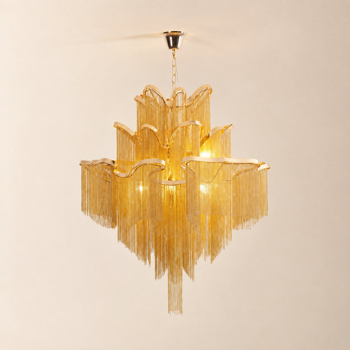 Tricolordeer Cascade Round and Linear Chandelier