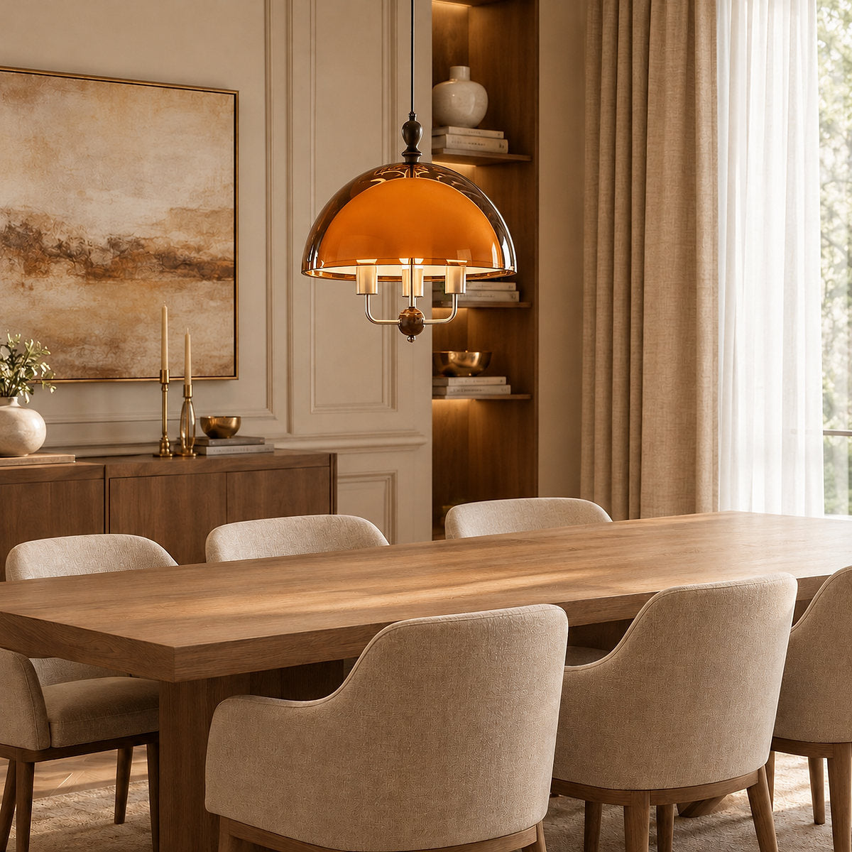 Tricolordeer Walnut Wood and Acrylic Pendant Light