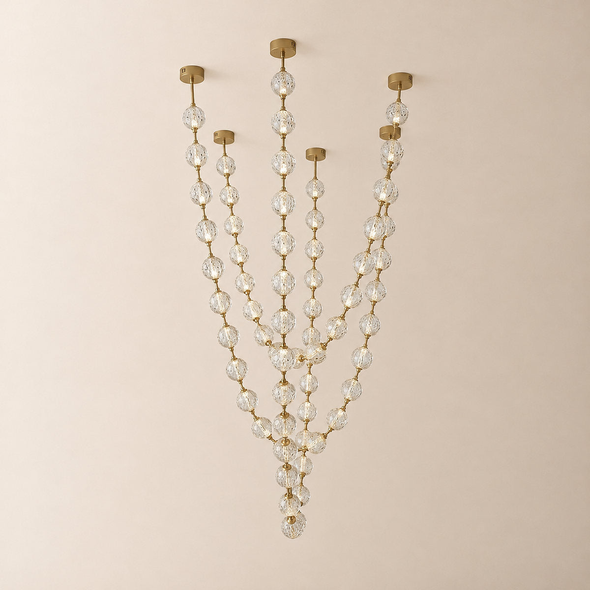 Draped Acrylic Sphere Link Chandelier