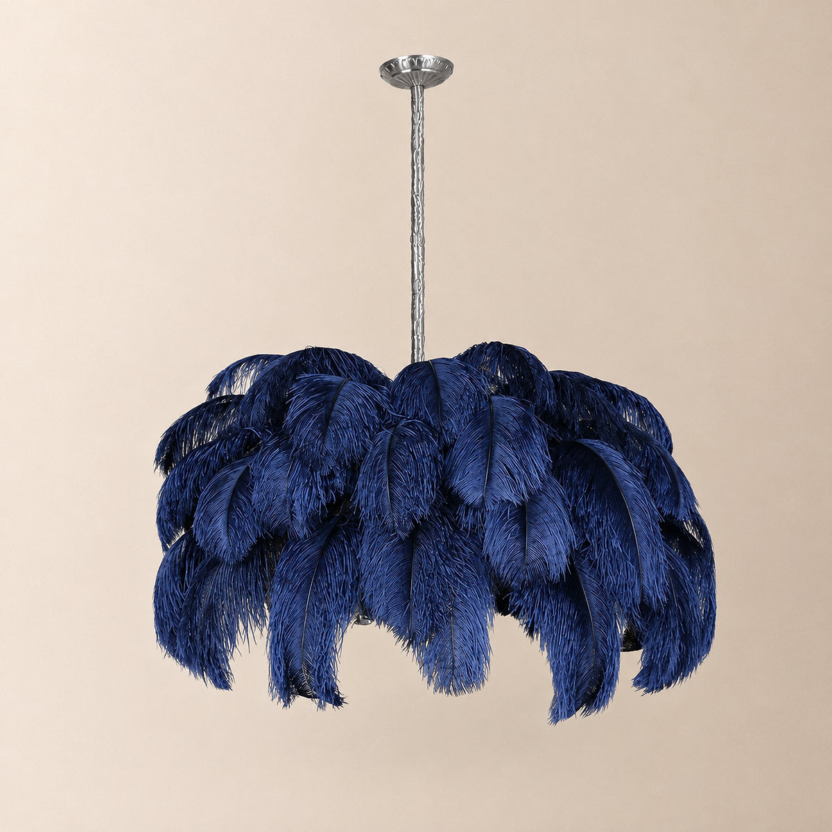 Tricolordeer Layered Plume Brass Chandelier
