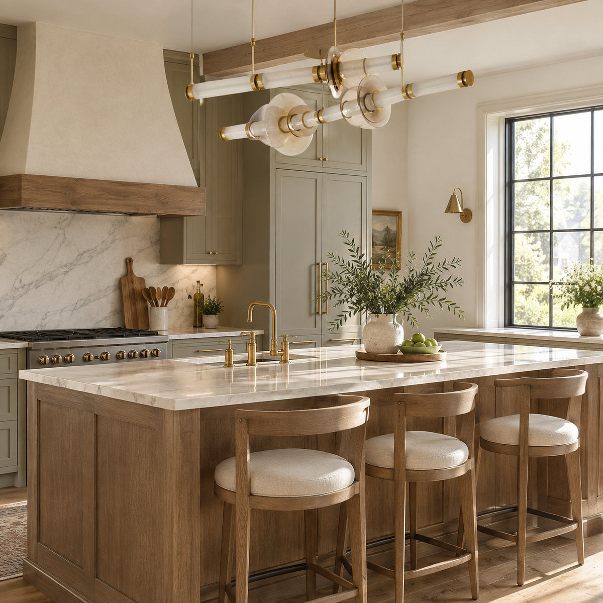 Linear Glass Bead Pendant Lamp