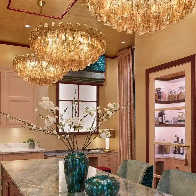 Cyra Tier Glass Large Murano Chandelier