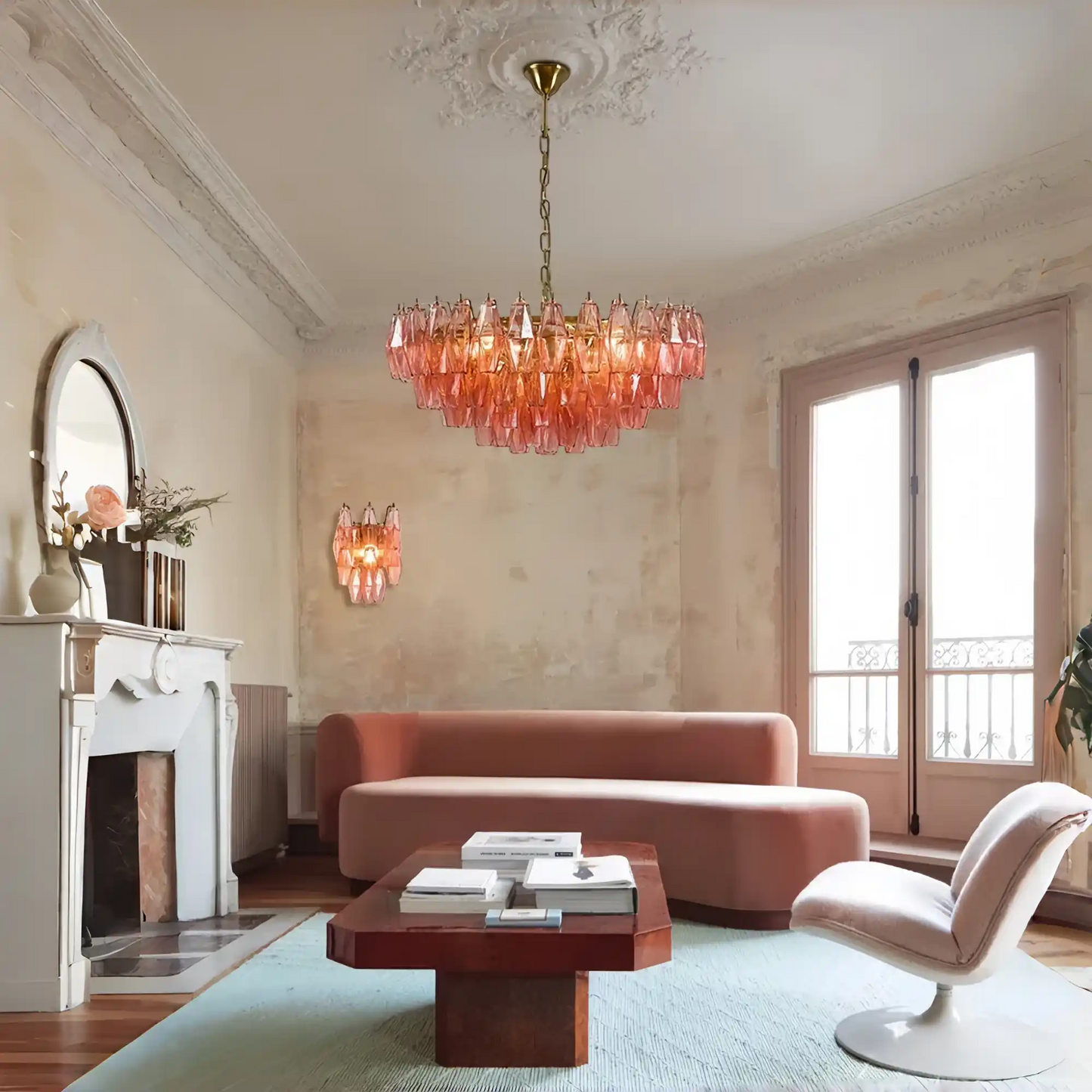 Cyra Tier Glass Large Murano Chandelier