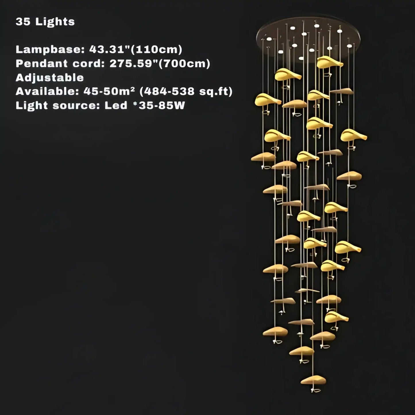 Jenissa Vintage Crystal Staircase Chandelier High Ceiling Luxury Lighting