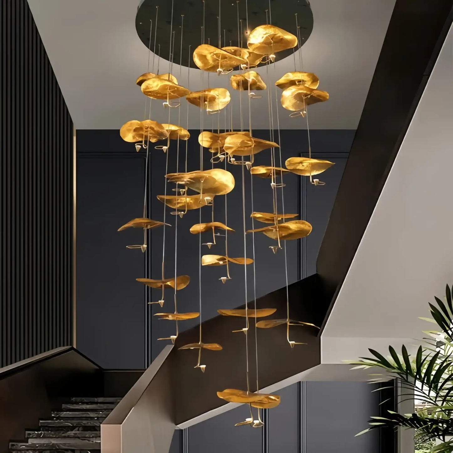 Jenissa Vintage Crystal Staircase Chandelier High Ceiling Luxury Lighting