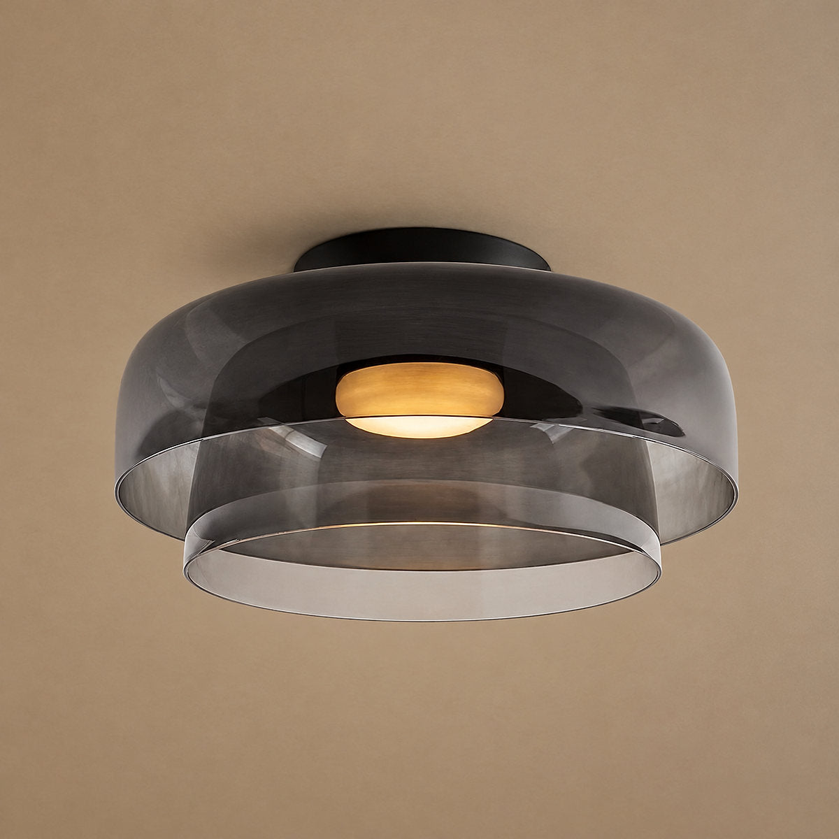 Tricolordeer Layered Tinted Glass Disc Ceiling Light