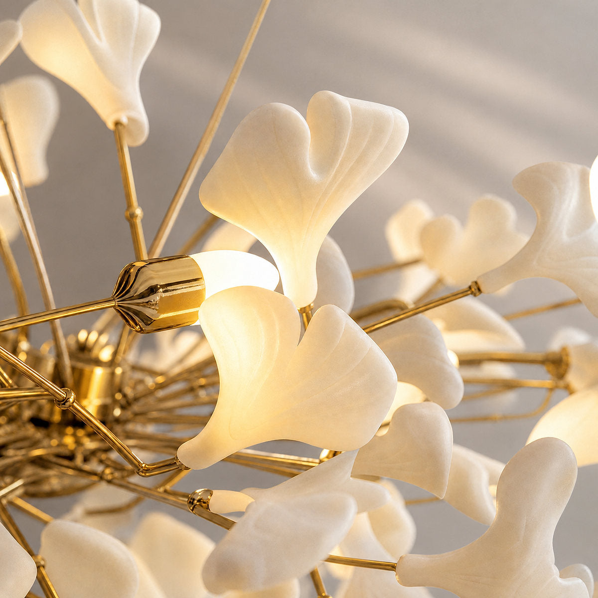 Linear Ginkgo Chandelier – Ceramic-Like Matte Finish