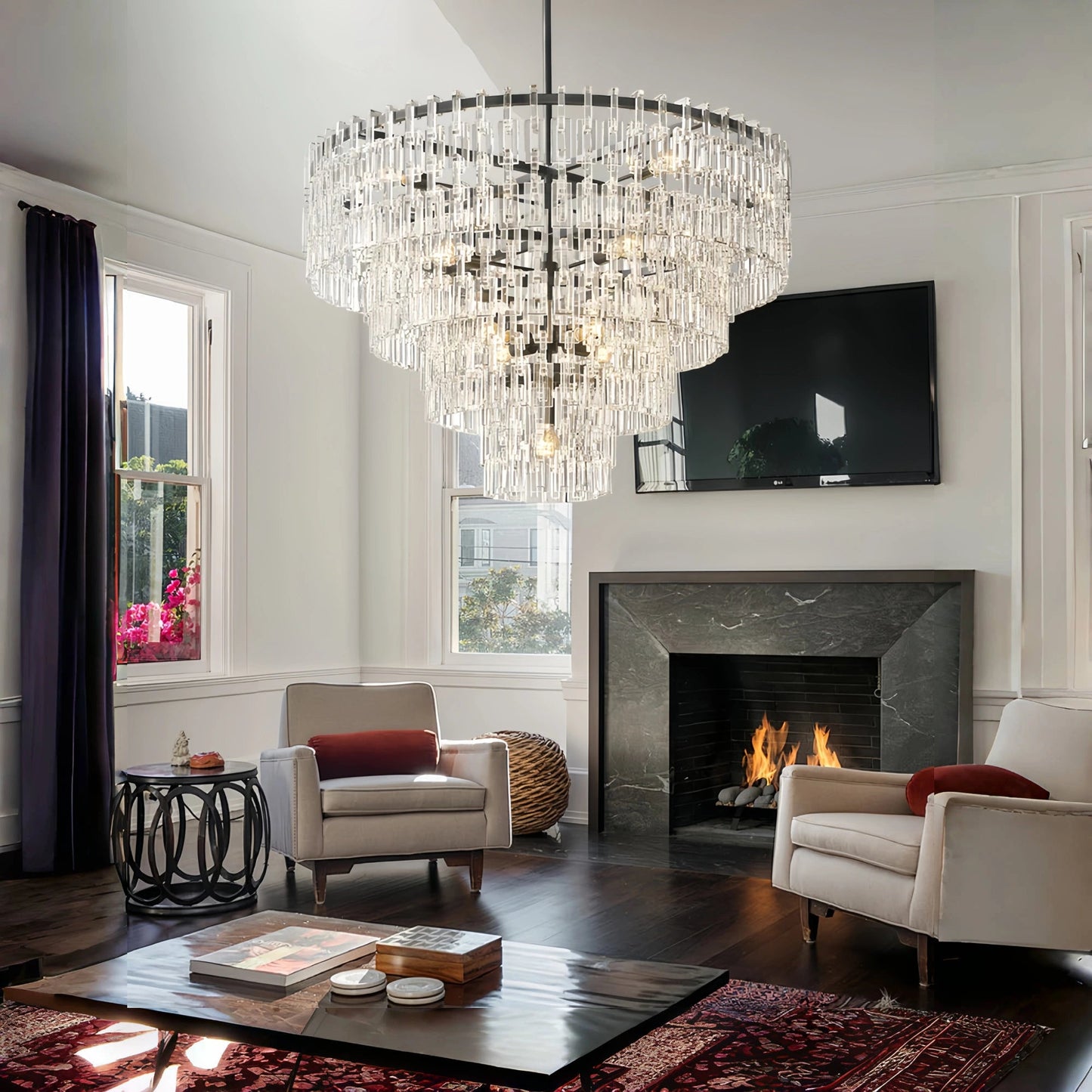 Marigan Modern Tiered Round Crystal Chandelier 36'', 48", 60"
