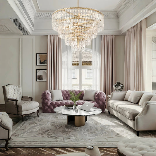 Marigan Modern Tiered Round Crystal Chandelier 36'', 48", 60"