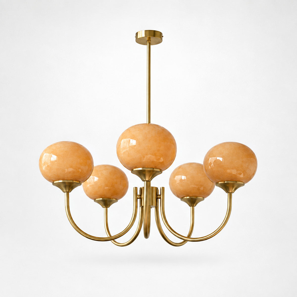 Hand-Sprayed Glass Multi-Light Chandelier