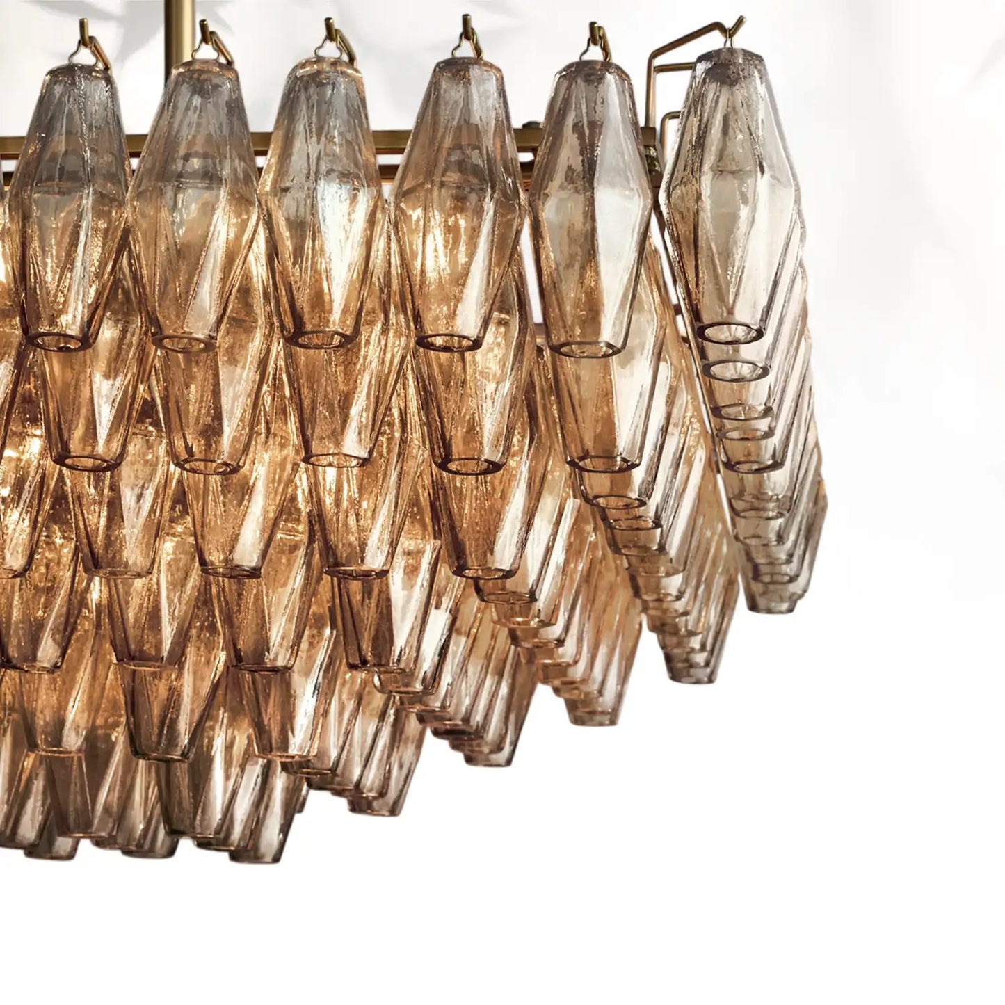 Chiaravalle Glass Tired Rectangular Chandelier