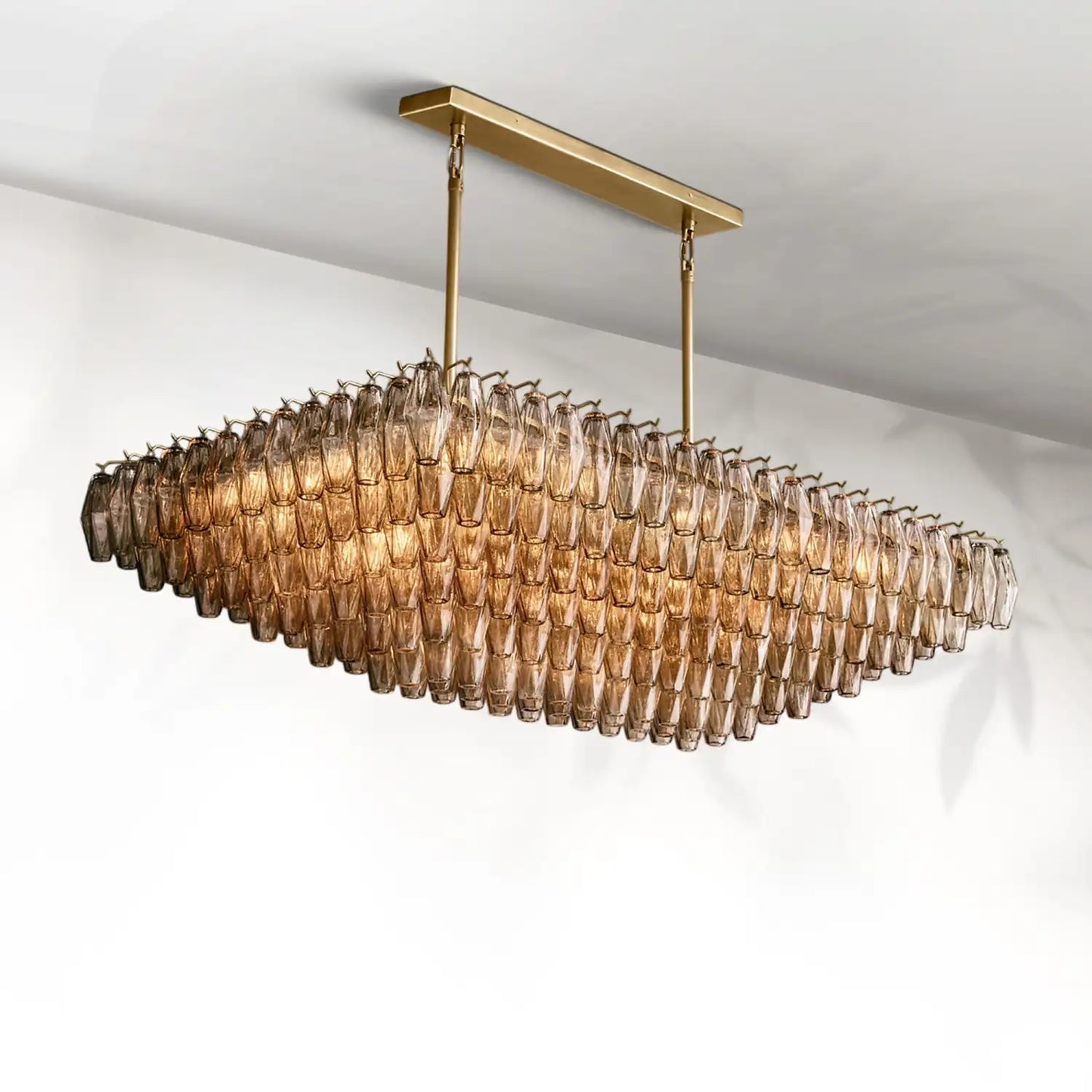 Chiaravalle Glass Tired Rectangular Chandelier